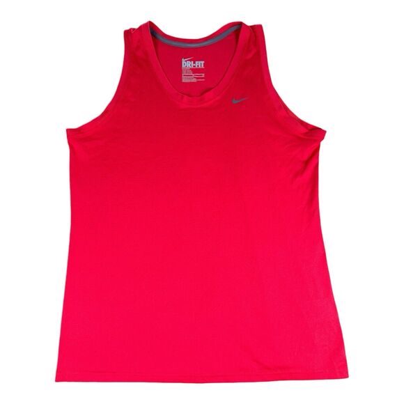 Nike Dri-Fit Women's Tank Size XL Red Gym Work Out Shirt Top - Picture 1 of 7